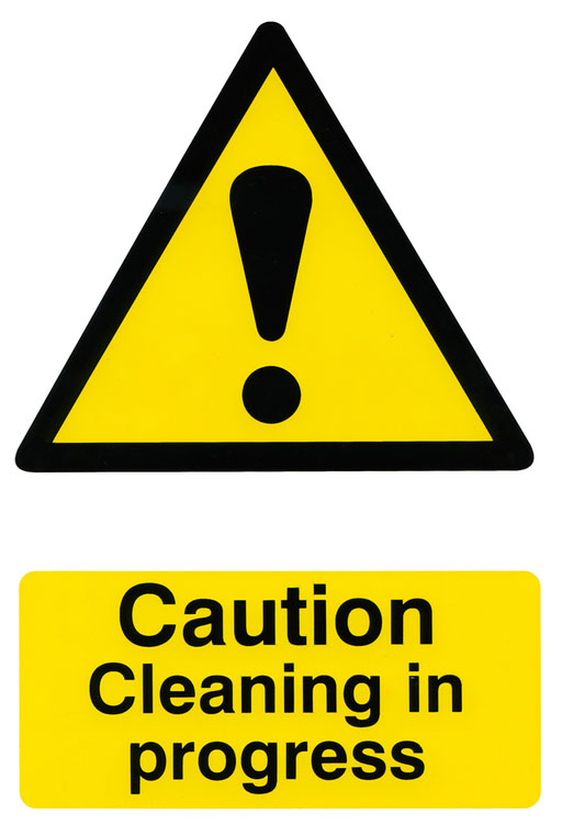 CAUTION CLEANING IN PROGRESS SIGN - BSS1114