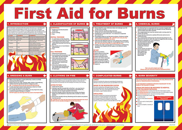 FIRST AID FOR BURNS POSTER  - BSS13229