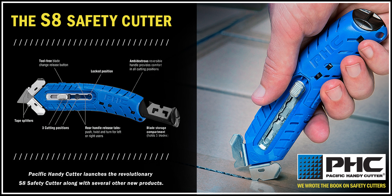 Pacific Handy Cutter S5 Safety Cutter, 3-In-1 Tool W/ Metal Fixed Guard 
